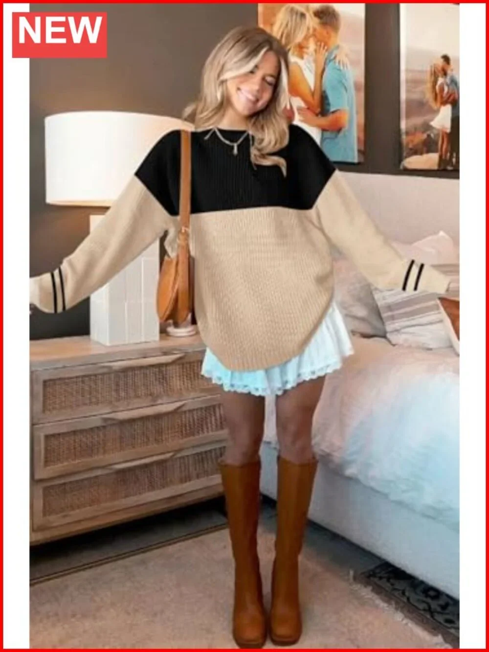 Oversized Chunky Knit Mock Neck Batwing Sweater Pullover